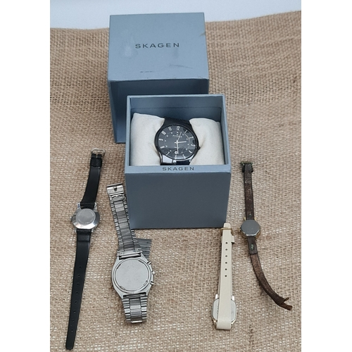 431 - Vintage Citizen Stainless Steel Wrist Watch Plus Skagen Wrist Watch, Two Ladies Wrist Watches and a ... 