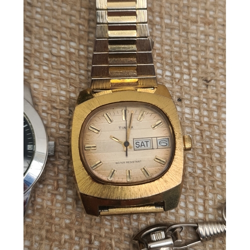 432 - Vintage Timex Marlin Day Date Wrist Watch c1970's, Plus Lorus Day Date Wrist Watch and A Pocket Watc... 