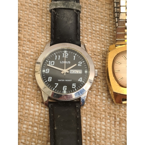 432 - Vintage Timex Marlin Day Date Wrist Watch c1970's, Plus Lorus Day Date Wrist Watch and A Pocket Watc... 