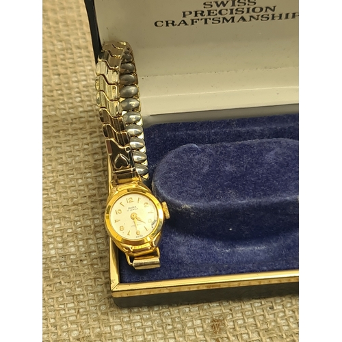 449 - Vintage Ladies Mira Cocktail Watch Rolled Gold Case 15 Jewels Incabloc In original Box . Shipping is... 