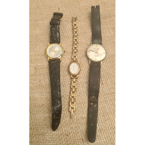 450 - Vintage Wrist Watches Parcel of Three Includes EKONCAR Ingersoll and One Other. Shipping is availabl... 