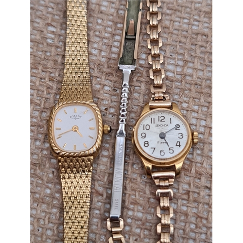 452 - Parcel of 4 Vintage Watches Includes Gold Plated Rotary and Sekonda.  Shipping is available. Please ... 