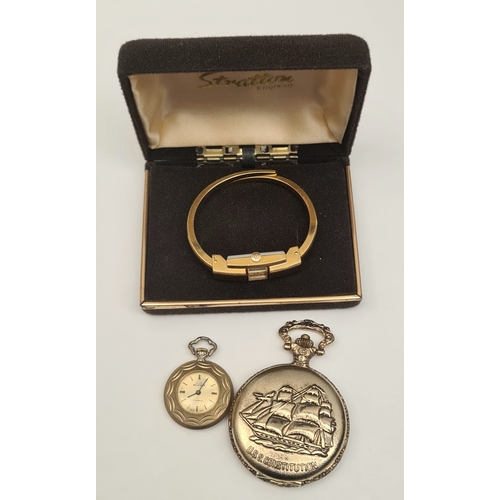 458 - Vintage Ladies Gold Plated Silvana Wrist Watch c1960's A Citron Pocket Watch and A Buller 17 Jewel F... 