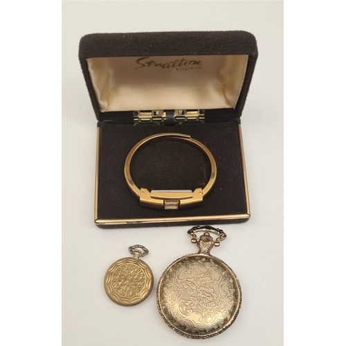 458 - Vintage Ladies Gold Plated Silvana Wrist Watch c1960's A Citron Pocket Watch and A Buller 17 Jewel F... 