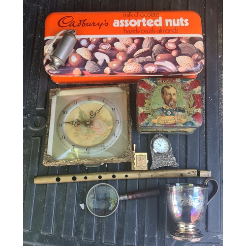 46 - Parcel of Vintage Collectables Includes a Whistle Tins Plated Jug and a Penny Whistle. Shipping is a... 