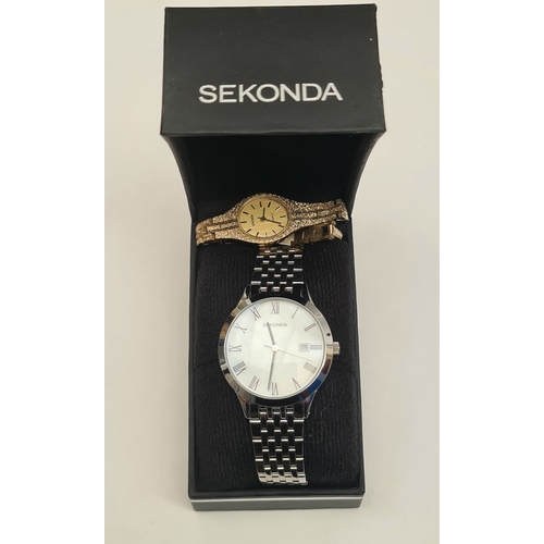 461 - Sekonda Mens Wrist Watch in Original Box and a Gold Plated Ladies Sekonda Wrist Watch . Shipping is ... 