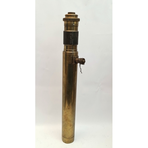463 - WWII Artillery Brass Gun Sight Telescope By Ross of London No. 43017. Measures 60cm in length. Shipp... 