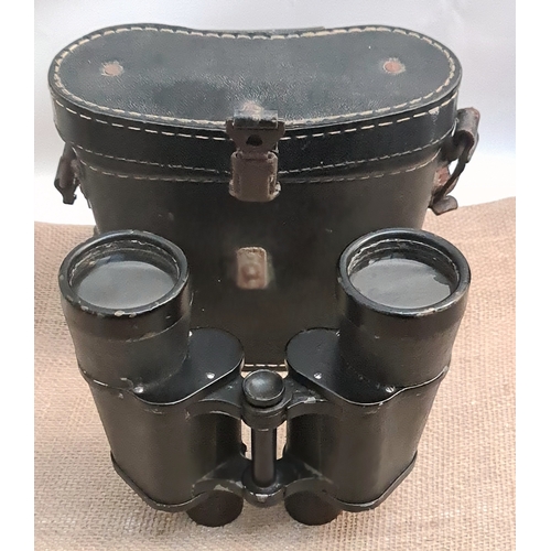464 - German Kriegsmarine Military Carl Zeiss Jena Binoculars in Leather Case 1944. The Binoculars are Ser... 