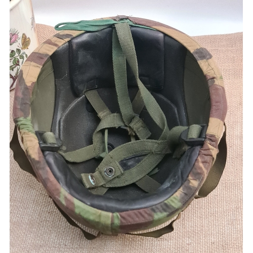 474 - Vintage British Army Military Camouflage Helmet. Shipping is available. Please ask for a quote befor... 
