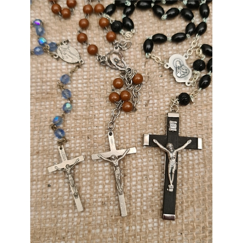 51 - Vintage 3 x Crucifix Rosary Chains. The largest Crucifix is 5cm long. Shipping is available. Please ... 