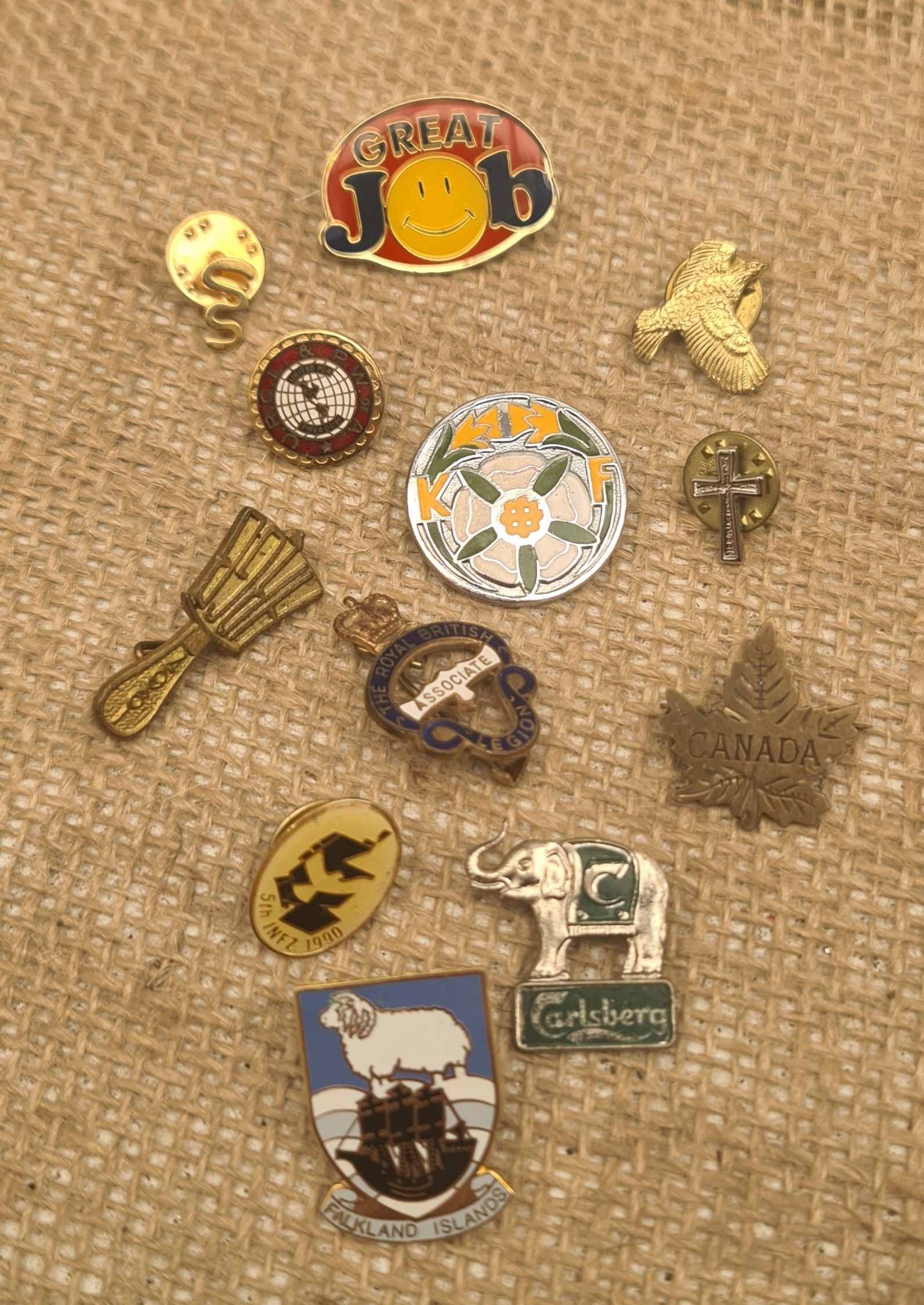 Parcel of Vintage Pin Badges. 12 in Total Includes Handbell Ringers GB ...