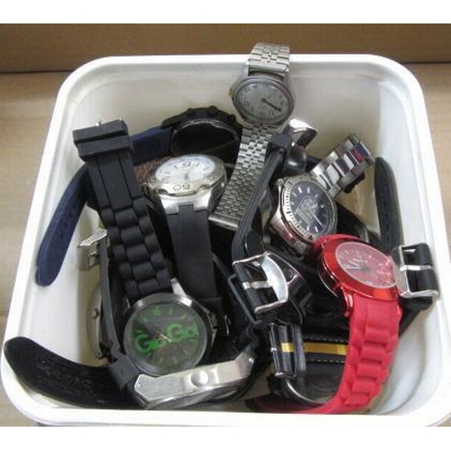 128 - BOX OF WATCHES