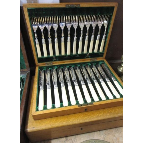 196 - TWO CASED CUTLERY SETS