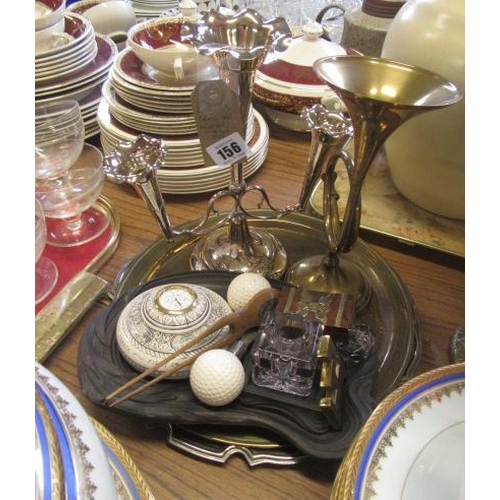 156 - QUANTITY OF METAL WARE ETC