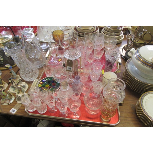 159 - TWO TRAYS OF GLASS