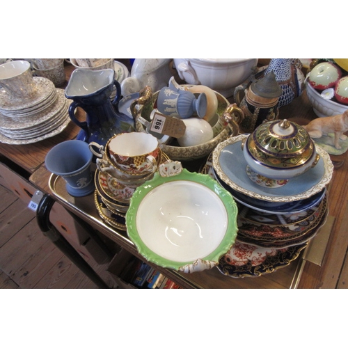 166 - TRAY OF MIXED CHINA