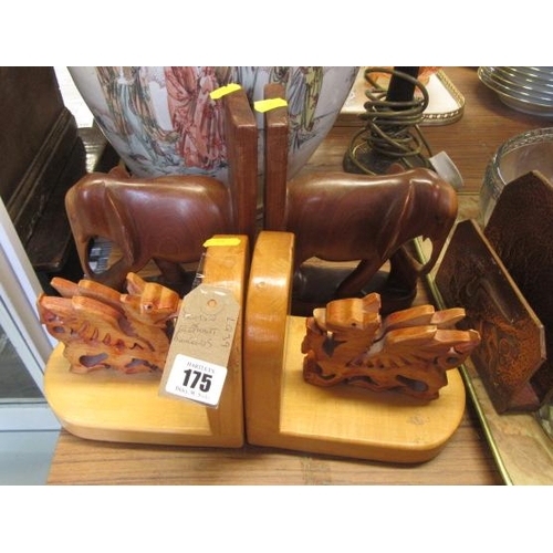 175 - DRAGON AND ELEPHANT BOOK ENDS