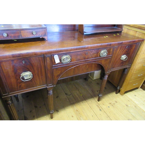 969 - GEORGIAN MAHOGANY SIDEBOARD WITH FITTED BOTTLE DRAWER