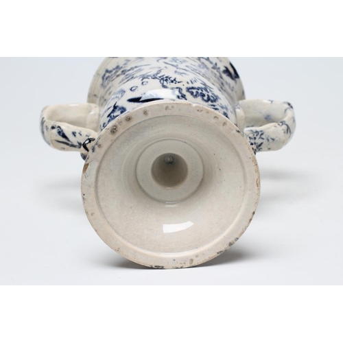 16 - A PEARLWARE LOVING CUP, c.1830, the bell shaped bowl inscribed in black 