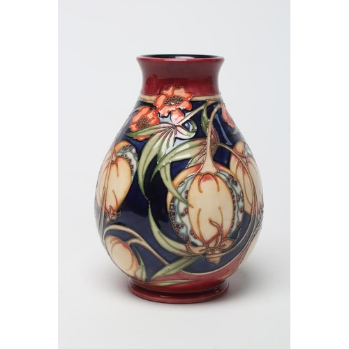 53 - A MOORCROFT POTTERY VASE, post 2003, of squat baluster form, tubelined and painted by Alison Edwards... 