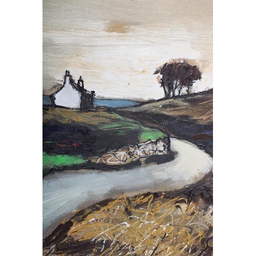 441 - TOM DURKIN (1928-1990), Moorland Cottage, oil on canvas, signed, 16 1/4