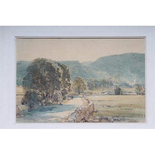 451 - ARTHUR REGINALD SMITH R.W.S. A.R.C.A. (1871-1934), Dales Road with Figure, watercolour with scratchi... 