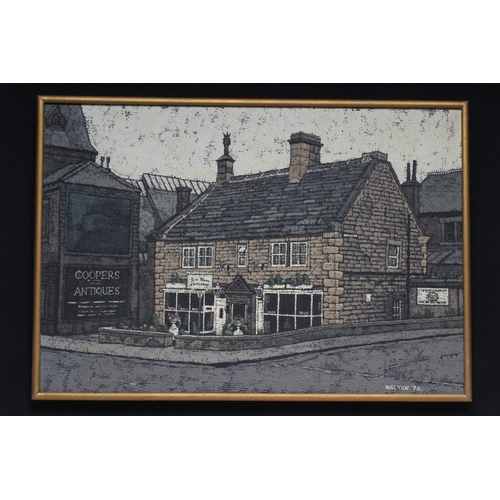 453 - STUART WALTON (b.1933), The Box Tree Restaurant, Ilkley, oil on board, signed and dated (19)70, 18