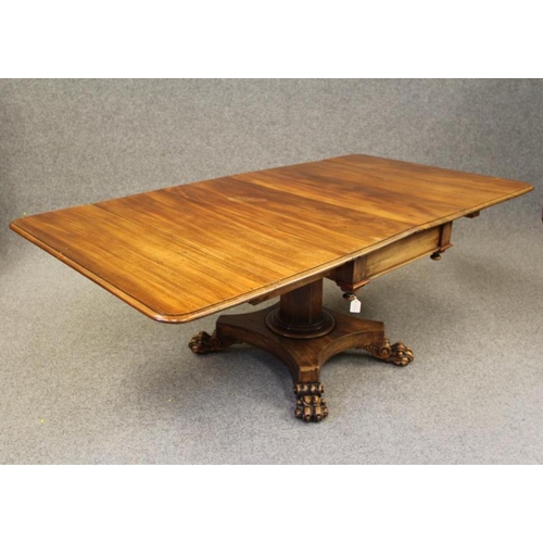 746 - A MAHOGANY BREAKFAST TABLE, early Victorian, of rounded oblong drop leaf form with two separate leav... 