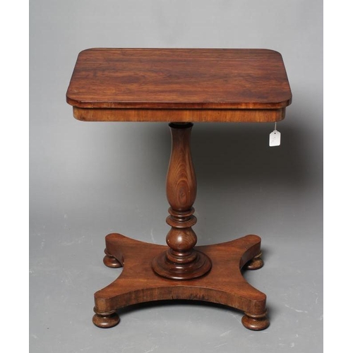 748 - A GONCALO ALVES(?) OCCASIONAL TABLE, early/mid 19th century, the rounded oblong top and plain frieze... 