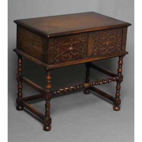 90 - A TABLE SUITE, maker Manoah Rhodes, London 1924, in Chippendale pattern engraved with a monogram, co... 