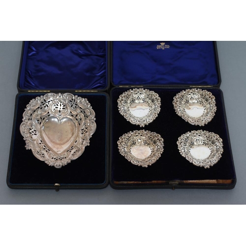 113 - A SET OF FOUR LATE VICTORIAN BONBON DISHES, maker Mappin Bros., Birmingham 1894, of tear form, stamp... 