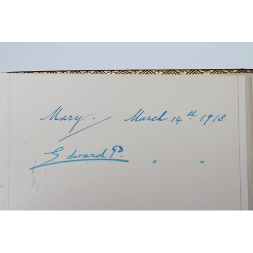 268 - PARK ROYAL INSPECTION BUILDINGS VISITORS BOOK, full grained leather bevelled boards, marbled end pap... 