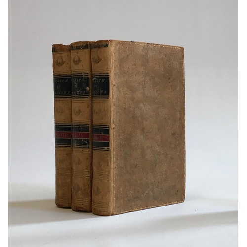 272 - THE WEALTH OF NATIONS, ADAM SMITH, 1793, A Strahan and T Cadell, full tree calf binding, some wear t... 