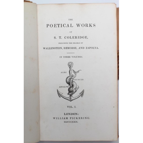 282 - SAMUEL COLERIDGE-TAYLOR - The Poetical Works in three volumes, 1829, full calf   (Est. plus 17.5% pr... 