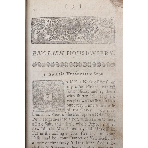 295 - ELIZABETH MOXON - English Housewifry, 8th edition, Leedes 1758, includes Soops (sic), Pastes and Pic... 