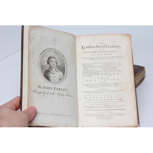 296 - JOHN FARLEY - The London Art of Cookery, 4th edition, engraved portrait frontis. full calf, WITH Tho... 