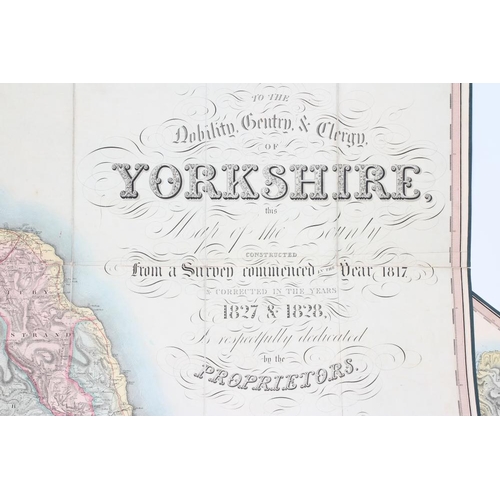 306 - TEESDALE'S MAP OF YORKSHIRE, Henry Teesdale & Co. and C. Stocking 1817 and corrected in 1827 and 182... 