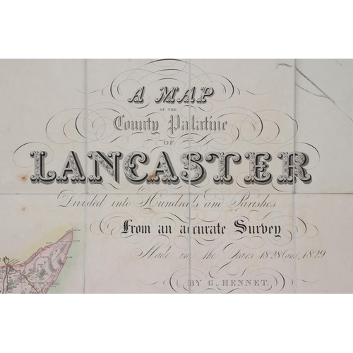 307 - TEESDALE'S MAP OF LANCASHIRE, A Map of the County Palantine of Lancaster, Divided into Hundreds and ... 