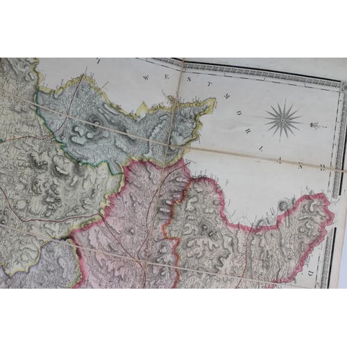 308 - HOBSON'S, New Surrey of Yorkshire, William Colling Halison, 1845, large scale engraved coloured fold... 