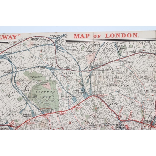 309 - A JUBILEE EDITION DISTRICT RAILWAY MAP OF LONDON, large scale folding cloth map complete with origin... 