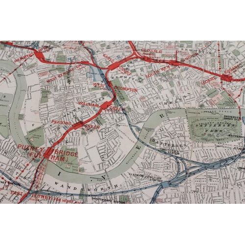 309 - A JUBILEE EDITION DISTRICT RAILWAY MAP OF LONDON, large scale folding cloth map complete with origin... 