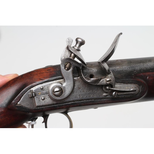 332 - A 14 BORE FLINTLOCK HOLSTER PISTOL OF CONSTABULARY TYPE, BY BRANDER & POTTS, c.1820, with 6