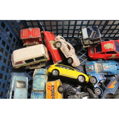 21 - BOX OF PLAYWORN DIECAST ETC