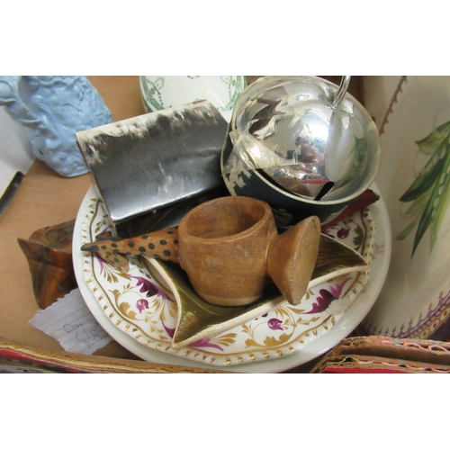 29 - BOX OF CERAMICS AND GLASS ETC