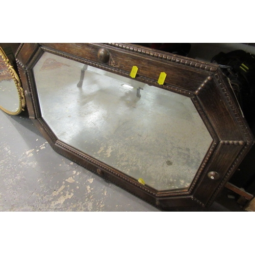 31 - OAK FRAMED MIRROR AND A GILT FRAMED MIRROR