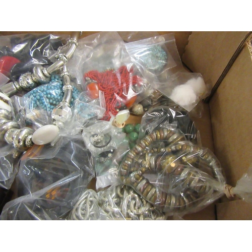 36 - BOX OF COSTUME JEWELLERY