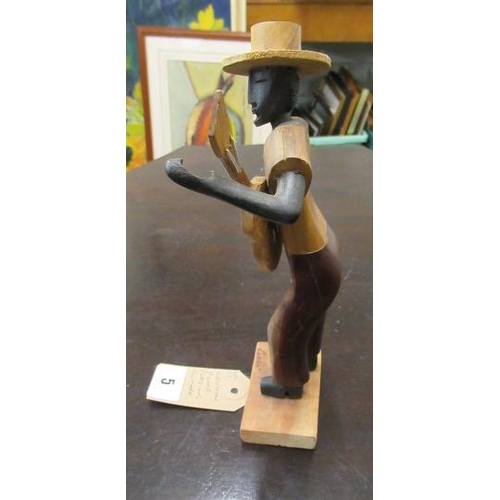 5 - CUBAN WOODEN FIGURE PLAYING GUITAR