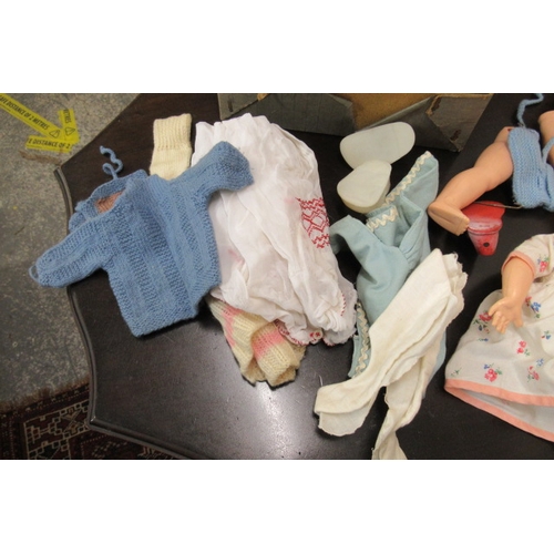 8 - BOX OF DOLLS CLOTHES ETC