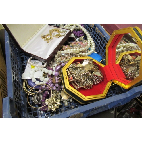 9 - TWO BOXES OF COSTUME JEWELLERY