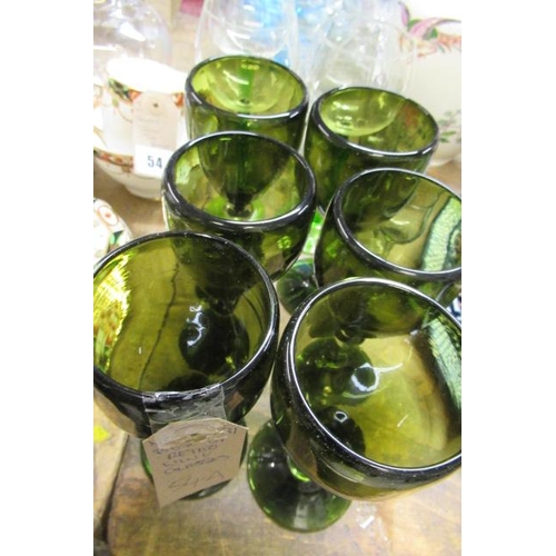 54A. - ASSORTMENT OF RETRO COLOURED GLASS ETC